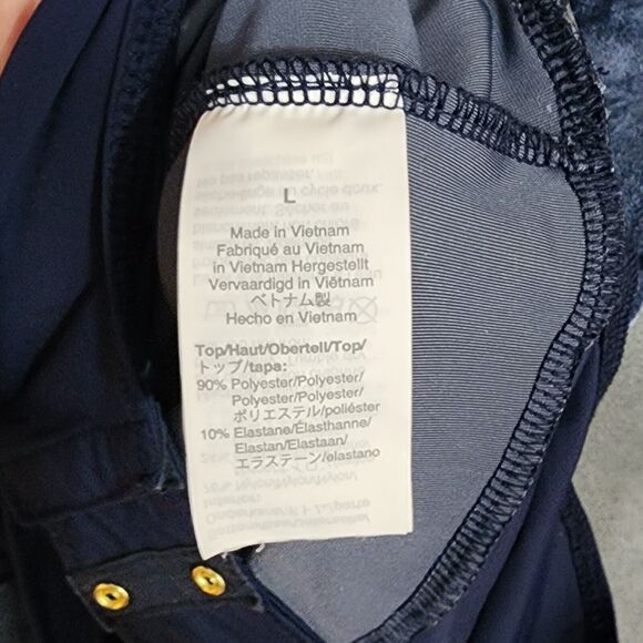 J Crew Jeans Bodysuit Velour Large Navy Blue Long Sleeve - Picture 7 of 10